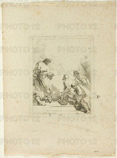 Institution of the Eucharist, 1764, Jean Honoré Fragonard (French, 1732-1806), after Sebastiano Ricci (Italian, 1659–1734), France, Etching on ivory laid paper, 107 × 88 mm (image), 120 × 96 mm (plate), 226 × 165 mm (sheet)