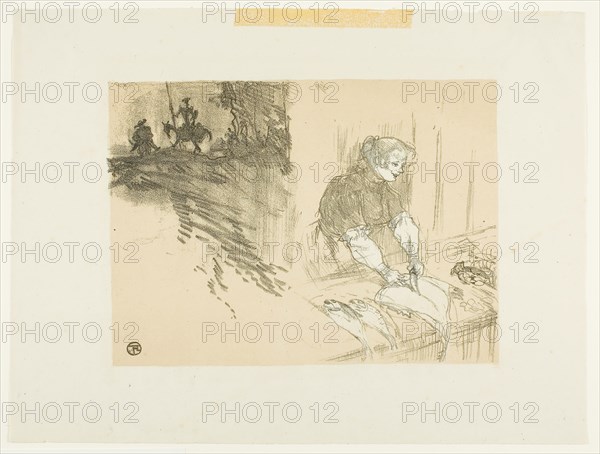 Cover for Les Courtes Joies, 1897, published 1925, Henri de Toulouse-Lautrec, French, 1864-1901, France, Lithograph with beige tint stone, on ivory laid paper, 181 × 247 mm (image), 277 × 366 mm (sheet)