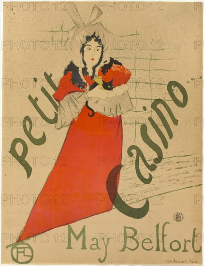 May Belfort, 1895, Henri de Toulouse-Lautrec, French, 1864-1901, France, Color lithograph poster on tan wove paper, 801 × 608 mm (image), 801 × 613 mm (sheet)