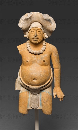 Standing Male Figure, A.D. 650/800, Late Classic Maya, Jaina, Campeche or Yucatán, Mexico, Campeche, Ceramic and pigment, H. 15.6 cm (6 1/8 in.)