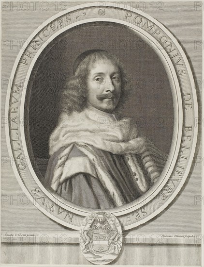 Pompone II de Bellièvre, 1657, Robert Nanteuil (French, 1623-1678), after Joseph Barthelemy Lebouteux (French, c.1744-after 1791), France, Engraving on paper, 245 × 319 mm