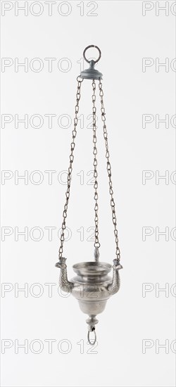Votive Lamp, Late 18th century, Possibly Poland, Poland, Pewter, 46.4 x 11.4 x 11.4 cm (18 1/4 x 4 1/2 x 4 1/2 in.)