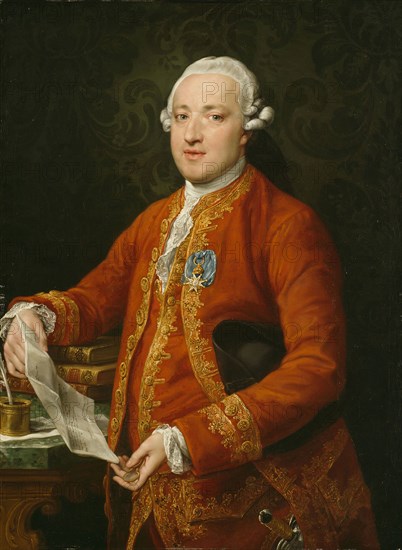 Don José Moñino y Redondo, Conde de Floridablanca, c. 1776, Pompeo Girolamo Batoni, Italian, 1708-1787, Italy, Oil on canvas, 39 1/4 × 29 5/8 in. (99.7 × 75 cm)