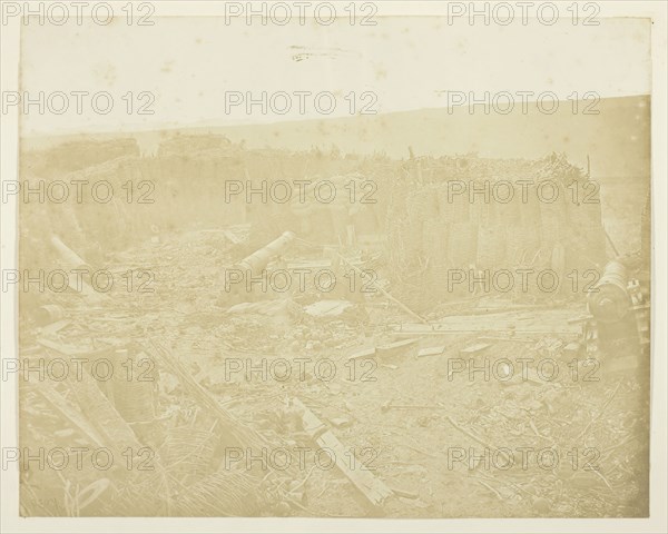 Battery in the Malakoff, 1855, James Robertson, Scottish, c. 1813–d. after 1881, Scotland, Albumen print, 24 x 30.2 cm (image/paper), 32 x 40.5 cm (mount/page)