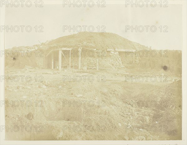 Bomb-Proof in which the Russian General lived who Commanded in the Redan, 1855, James Robertson, Scottish, c. 1813–d. after 1881, Scotland, Albumen print, 22.5 x 29.1 cm (image/paper), 31.9 x 40.5 cm (mount/page)