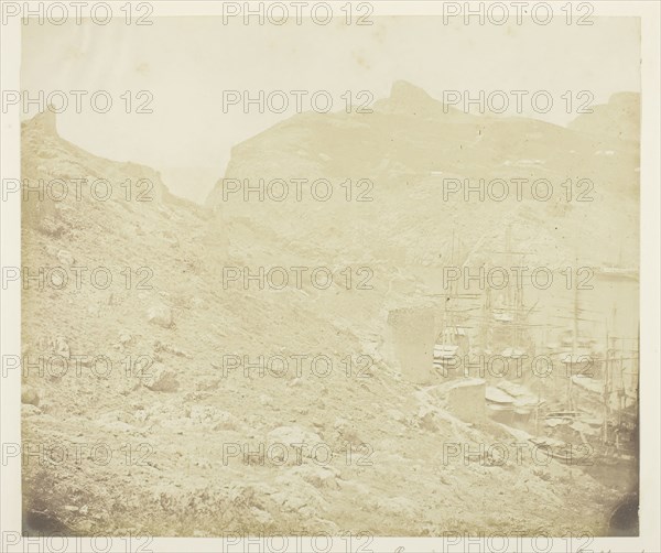 Remains of Old Genoese Castle above the Harbour of Balaklava, 1855, James Robertson, Scottish, c. 1813–d. after 1881, Scotland, Albumen print, 24.2 x 28.8 cm (image/paper), 32 x 40.5 cm (mount/page)