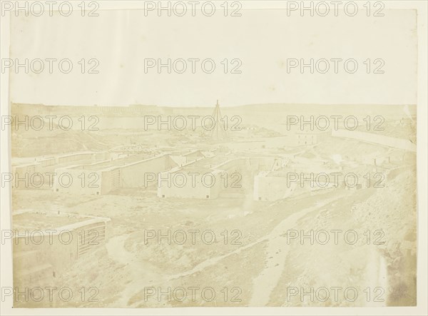 Docks of Sebastopol, Fort Nickolas on the Left, 1855, James Robertson, Scottish, c. 1813–d. after 1881, Scotland, Albumen print, 21.9 x 29.8 cm (image/paper), 32.1 x 40.5 cm (mount/page)