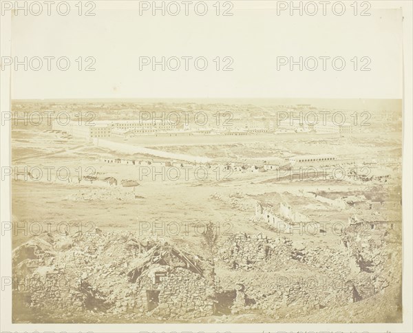 View of Sebastopol taken from the Malakoff, 1855, James Robertson, Scottish, c. 1813–d. after 1881, Scotland, Albumen print, 24.5 x 30.3 cm (image/paper), 32 x 40.5 cm (mount/page)