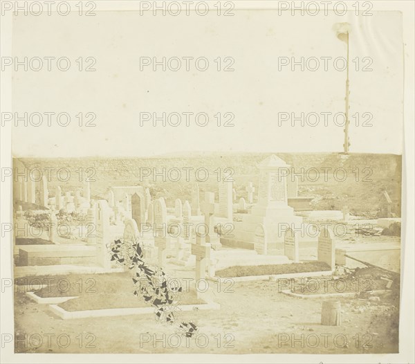 Cemetery on Cathcart’s Hill, 1855, James Robertson, Scottish, c. 1813–d. after 1881, Scotland, Albumen print, 25.1 x 28.4 cm (image/paper), 32.1 x 40.5 cm (mount/page)