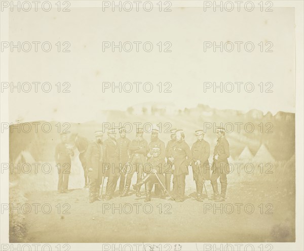 Group Portrait, 1855, James Robertson, Scottish, c. 1813–d. after 1881, Scotland, Albumen print, 23.7 x 28.8 cm (image/paper), 30.6 x 40.6 cm (mount/page)