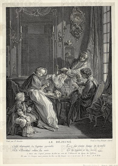 Breakfast, n.d., François Bernard Lépicié (French, 1698-1755), after François Boucher (French, 1703-1770), France, Etching on paper
