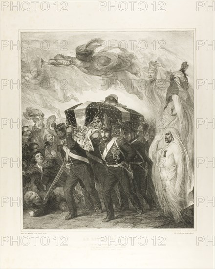 The Return to France, 1841, Aime François Joseph de Lemud, French, 1816-1887, France, Lithograph in black on ivory wove paper, 460 × 402 mm (image), 612 × 483 mm (sheet)