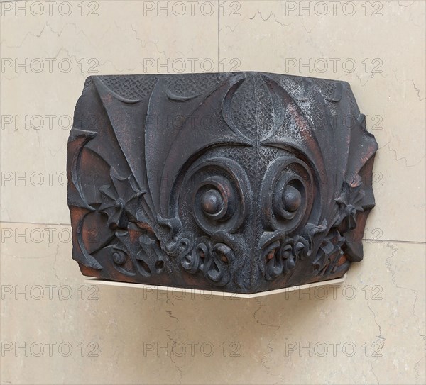 Benjamin Lindauer House, 3312 South Wabash, Chicago, Illinois: Corner Piece from a Chimney Stringcourse, 1885 (demolished 1959), Adler & Sullivan, American, 1883-1896, Chicago, Unglazed Terra-cotta, 14 × 16 × 15 in.