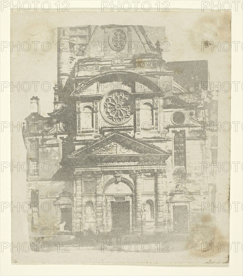 St. Etienne du Mont, Facade, c. 1853/58, William Henry Fox Talbot, English, 1800–1877, England, Photoglyphic engraving employing resin ground, 9.5 × 8.2 cm (image), 10.6 × 9.1 cm (paper)