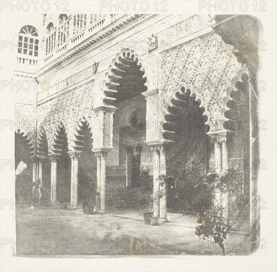 Alcazar de Seville, c. 1853/58, William Henry Fox Talbot, English, 1800–1877, England, Photoglyphic engraving employing resin ground, 6.9 × 6.9 cm (image), 20.9 × 17.1 (paper)