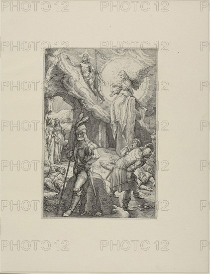The Resurrection, plate twelve from The Passion of Christ, 1596, Hendrick Goltzius, Dutch, 1558-1617, Netherlands, Engraving in black on cream laid paper, 197 x 131 mm (image), 201 x 136 mm (plate), 318 x 244 mm (sheet)