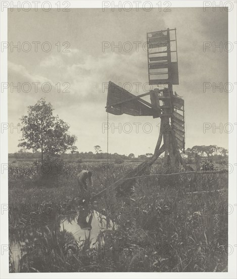 A Ruined Water-Mill, 1886, Peter Henry Emerson, English, born Cuba, 1856–1936, England, Platinum print, pl. XI from the album "Life and Landscape on the Norfolk Broads" (1886), edition of 200, 26.9 × 22.9 cm (image/paper), 41 × 28.5 cm (album page)