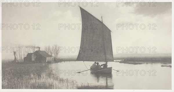 The Old Order and the New, 1886, Peter Henry Emerson, English, born Cuba, 1856–1936, England, Platinum print, pl. XII from the album "Life and Landscape on the Norfolk Broads" (1886), edition of 200, 12 × 23.3 cm (image/paper), 28.5 × 41.1 cm (album page)