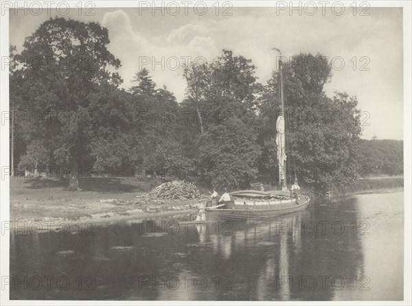 The River Bure at Coltishall, 1886, Peter Henry Emerson, English, born Cuba, 1856–1936, England, Platinum print, pl. XXIII from the album "Life and Landscape on the Norfolk Broads" (1886), edition of 200, 21.5 × 29 cm (image/paper), 28.5 × 41 cm (album page)