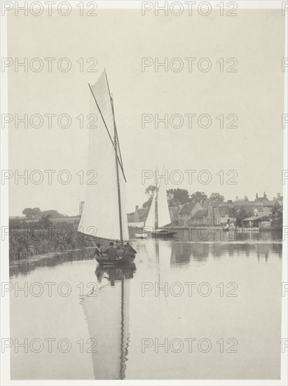 The Village of Horning, 1886, Peter Henry Emerson, English, born Cuba, 1856–1936, England, Platinum print, pl. V from the album "Life and Landscape on the Norfolk Broads" (1886), edition of 200, 22.1 × 16.8 cm (image/paper), 40.7 × 28.5 cm (album page)