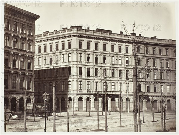 Burg-Ring No. 1, Wohnhaus des Simon Ritter von Biederman, 1860s, Austrian, 19th century, Austria, Albumen print, 25 × 33.3 cm (image/paper), 42.7 × 61.2 cm (album page)