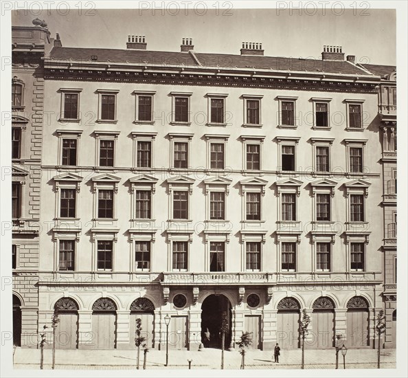 Opern Ring No. 8, Zinshaus des Herrn A. Zinner, 1860s, Austrian, 19th century, Austria, Albumen print, 28.2 × 30.1 cm (image/paper), 42.5 × 61.2 cm (album page)