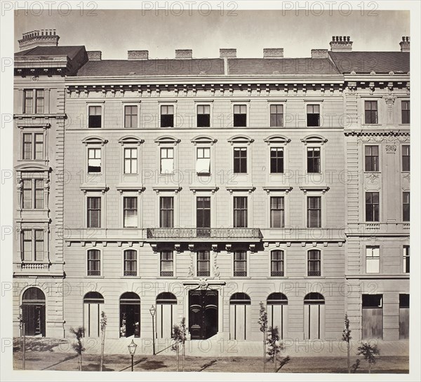 Kolowrat-Ring No. 12, Wohnhaus des Grafen Eugen Kinsky, 1860s, Austrian, 19th century, Austria, Albumen print, 28.1 × 30.8 cm (image/paper), 42.8 × 61.2 cm (album page)