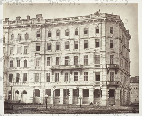 Kolowrat-Ring No. 2, Zinshaus der Herrn Horace Landan, 1860s, Austrian, 19th century, Austria, Albumen print, 26.9 × 32.9 cm (image/paper), 42.7 × 61.2 cm (album page)