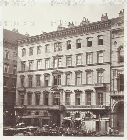 Freyung No. 1, Wohnhaus des Grafen M. Hardegg, 1860s, Austrian, 19th century, Austria, Albumen print, 28.6 × 26.1 cm (image/paper), 61.2 × 42.7 cm (album paper)