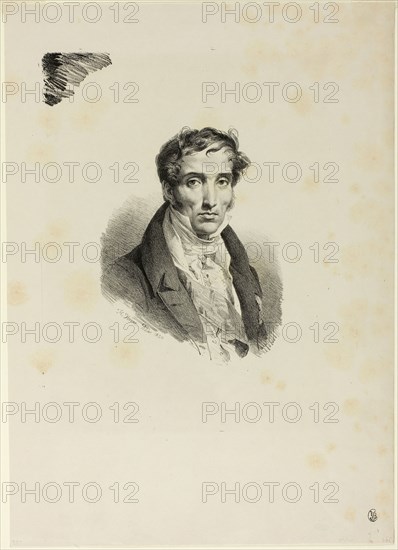Portrait of Pierre Guérin, 1830, Horace Vernet, French, 1789-1863, France, Lithograph in black on ivory wove paper, 215 × 161 mm (image), 371 × 265 mm (sheet)