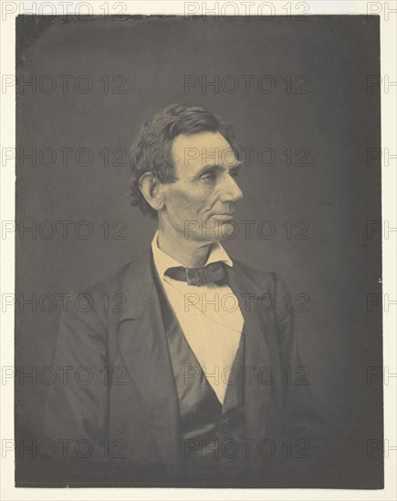 Abraham Lincoln, Springfield, Illinois, June 3, 1860, printed c. 1880, Alexander Hesler (American, born Canada, 1823–1895), printed by George B. Ayers (American, 1829–1905), United States, Platinum print, 22.7 x 17.7 cm (image/paper)