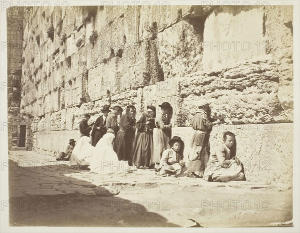 Wall of Solomon’s Temple, Jews’ Wailing Place, c. 1860, 19th century, Jerusalem, Albumen print, 23 x 29.6 cm (image), 27.8 x 35.4 cm (paper)