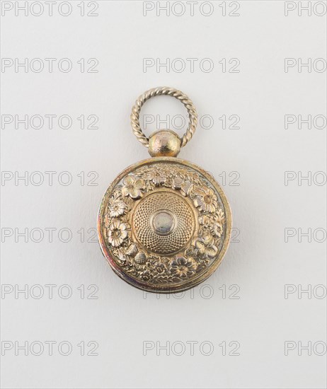 Watch-Shaped Vinaigrette, 1820/21, Joseph Taylor, Birmingham, England, Birmingham, Silver and silver gilt, Diam. 3.8 cm (1 1/2 in.)