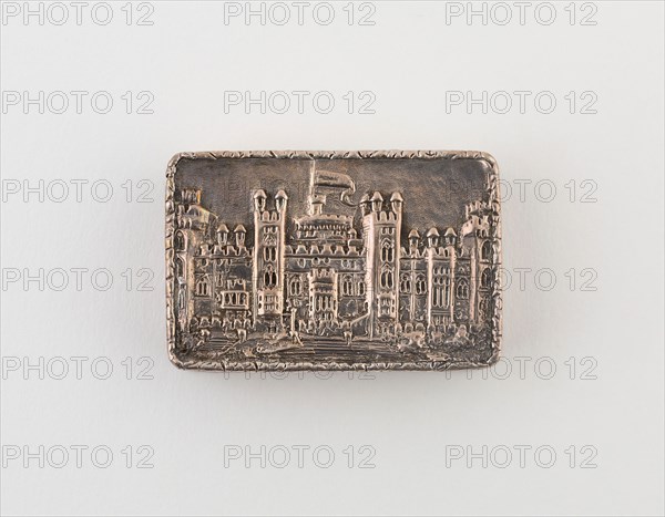 Vinaigrette with View of Windsor Castle, 1837/38, Nathaniel Mills, Birmingham, England, Birmingham, Silver and silver gilt, 4.5 × 3.2 cm (1 3/4 × 1 1/4 in.)