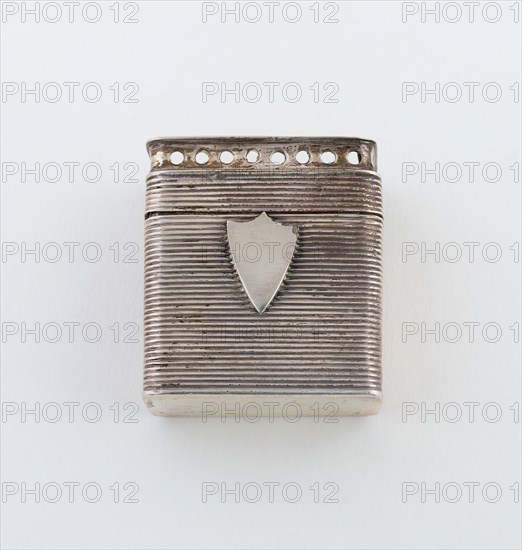 Sponge Box, 1833, Probably Pieter Kuijlenburg, Dutch, active c. 1818-c. 1834, Probably Schoonhoven, Netherlands, Netherlands, Silver, 3.8 x 3.2 cm (1 1/2 x 1 1/4 in.)