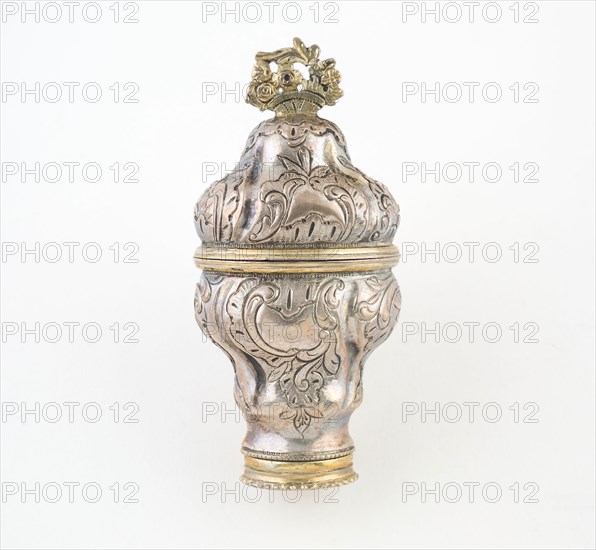 Sponge Box, c. 1820, Denmark, Denmark, Silver and silver gilt, H. 7.6 cm (3 in.)