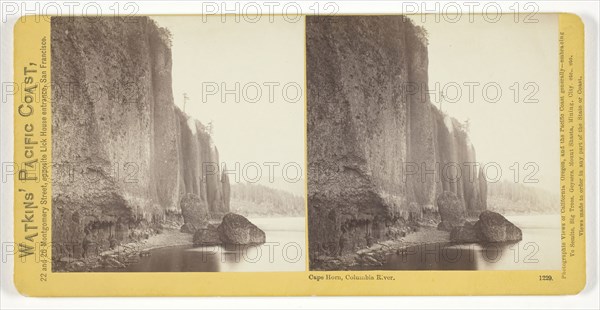 Cape Horn, Columbia River, 1867, Carleton Watkins, American, 1829–1916, United States, Albumen print, stereo, No. 1229 from the series "Watkins' Pacific Coast