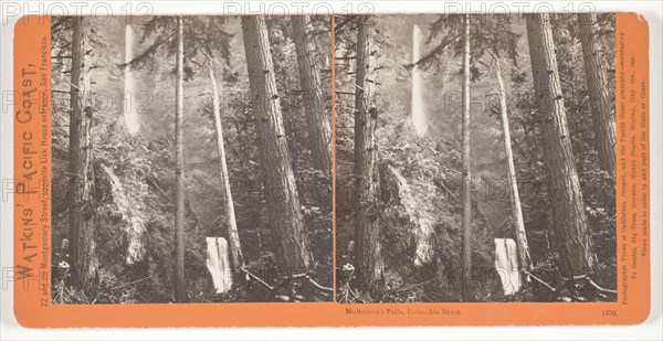 Multnomah Falls, Columbia River, 1867, Carleton Watkins, American, 1829–1916, United States, Albumen print, stereo, No. 1239 from the series "Watkins' Pacific Coast