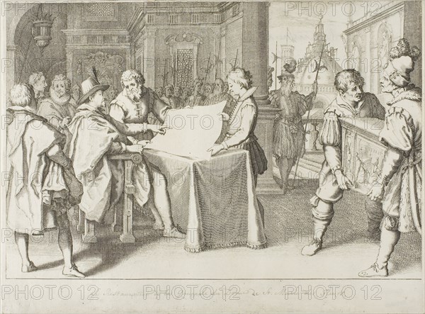 The Restoration of the Dome of Florence, 1614/20, Jacques Callot, French, 1592-1635, France, Engraving on ivory laid paper, 225 × 299 mm (sheet, trimmed to plate)