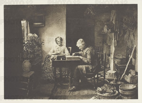 When the Day’s Work is Done, 1877, printed January 1890, Henry Peach Robinson, English, 1830–1901, England, Photogravure, from "Sun Artists, Number 2" (1890), 12.6 × 18 cm (image), 28.1 × 37.7 cm (paper)