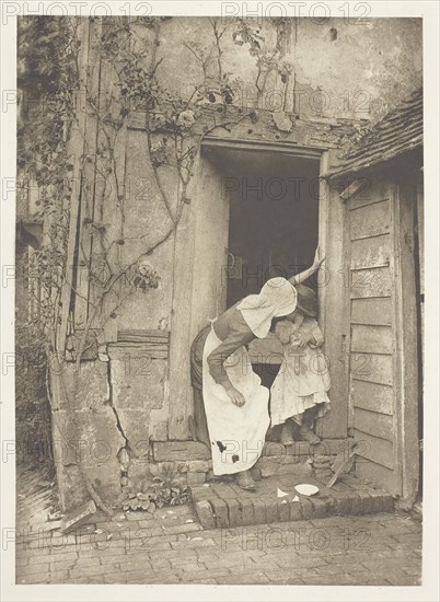 The Broken Saucer, c. 1880/90, printed April 1890, J. B. B. Wellington, English, 1858–1939, England, Photogravure, from "Sun Artists, No. 3" (1890), 18.3 × 13.1 cm (image), 38.1 × 27.8 cm (paper)