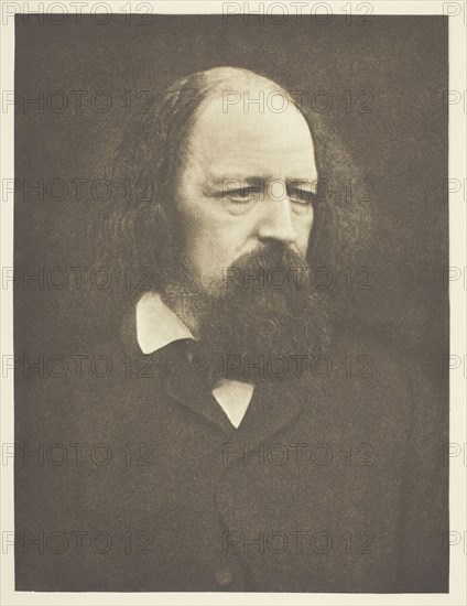 Lord Tennyson, 1867, printed October 1890, Julia Margaret Cameron, English, 1815–1879, England, Photogravure, from "Sun Artists, Number 5" (1890), 21.7 × 16.3 cm (image), 38 × 28.3 cm (paper)