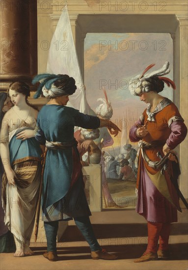 Panthea, Cyrus, and Araspas, 1631/34, Laurent de La Hyre, French, 1606-1656, France, Oil on canvas, 55 7/8 × 40 1/8 in. (141.9 × 102 cm)