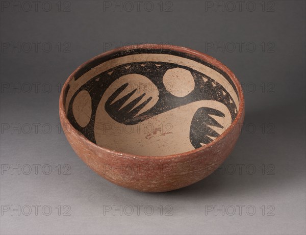 Miniature Bowl with Interior Bird-Wing Motif, A.D. 1250/1400, Ancestral Pueblo (Anasazi), Gila Polychrome, Arizona, Southwest, United States, Southwest, Ceramic and pigment, 8.3 x 19.1 cm (3 1/4 x 7 1/2 in.)