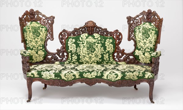 Sofa, 1849/54, Attributed to Charles A. Baudouine, American, 1808–1895, New York, Mahogany and laminated mahogany, 112.4 × 185.4 × 68.6 cm (44 1/2 × 73 × 27 in.)