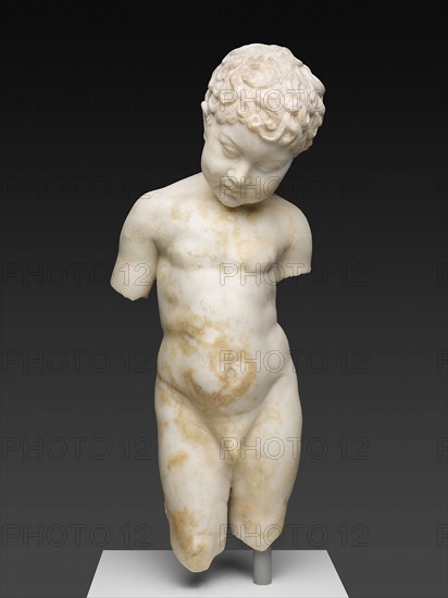 Statue of a Young Boy, 1st century AD, Roman, Italy, Marble, 58 × 24.5 × 18.9 cm (22 7/8 × 9 5/8 × 7 1/2 in.)