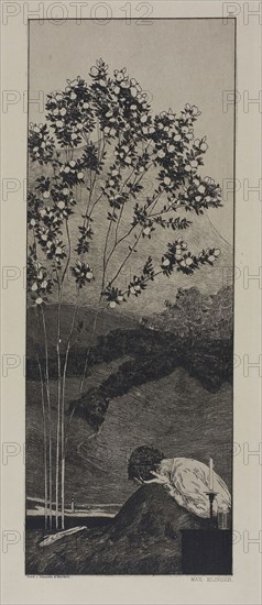 Wishes, plate three from A Glove, 1881, Max Klinger, German, 1857-1920, Germany, Etching on paper, 283 x 106 mm (image), 319 x 138 mm (plate), 482 x 323 mm (sheet)