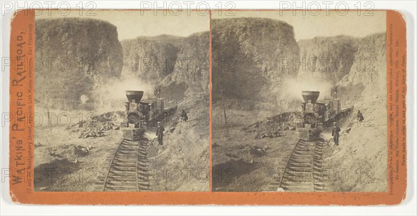 Untitled (Central Pacific Railroad), 1864/69, printed 1870, Alfred A. Hart, American, 1816–1908, United States, Albumen print, stereo, from the series "Watkin's Pacific Railroad