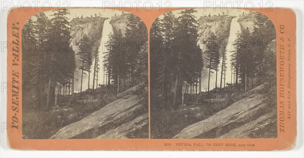 Nevada Fall, 700 Feet High, Near View, 1860/69, Thomas Houseworth & Co., American, 1828–1915, United States, Albumen print, stereo, No. 1636 from the series "Yosemite Valley