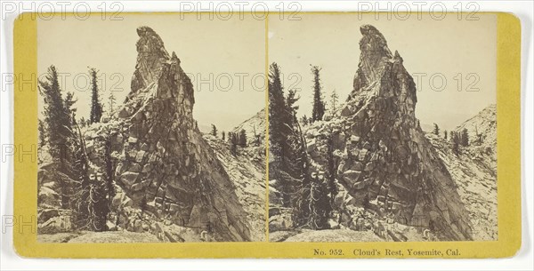 Cloud’s Rest, Yosemite, Cal., 1855/75, Kilburn Brothers, American, active 1855–1875, United States, Albumen print, stereo, 7.6 x 7.6 cm (each image), 8.2 x 17.1 cm (card)